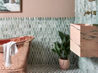 East Java Marble Hummingbird Plume, Brick and Temple Mosaic - CREDIT BC DESIGNS BATH AND TAPS